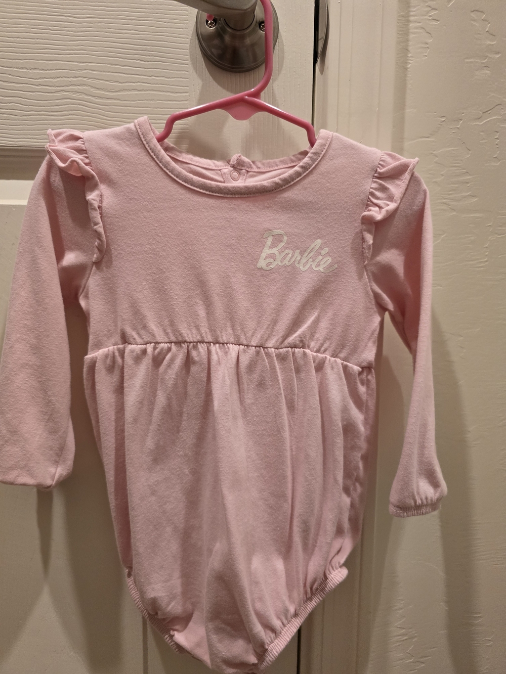 Barbie Pink Long-Sleeve Baby Bodysuit